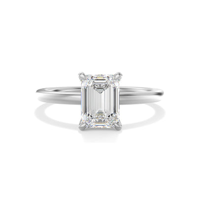 Emerald cut Lab Grown Diamond Solitaire Engagement Ring - Venice
