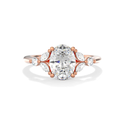 Oval Lab Grown Diamond Engagement Ring - Violett