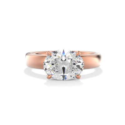Horizontal Oval Lab Grown Diamond Engagement Ring - London