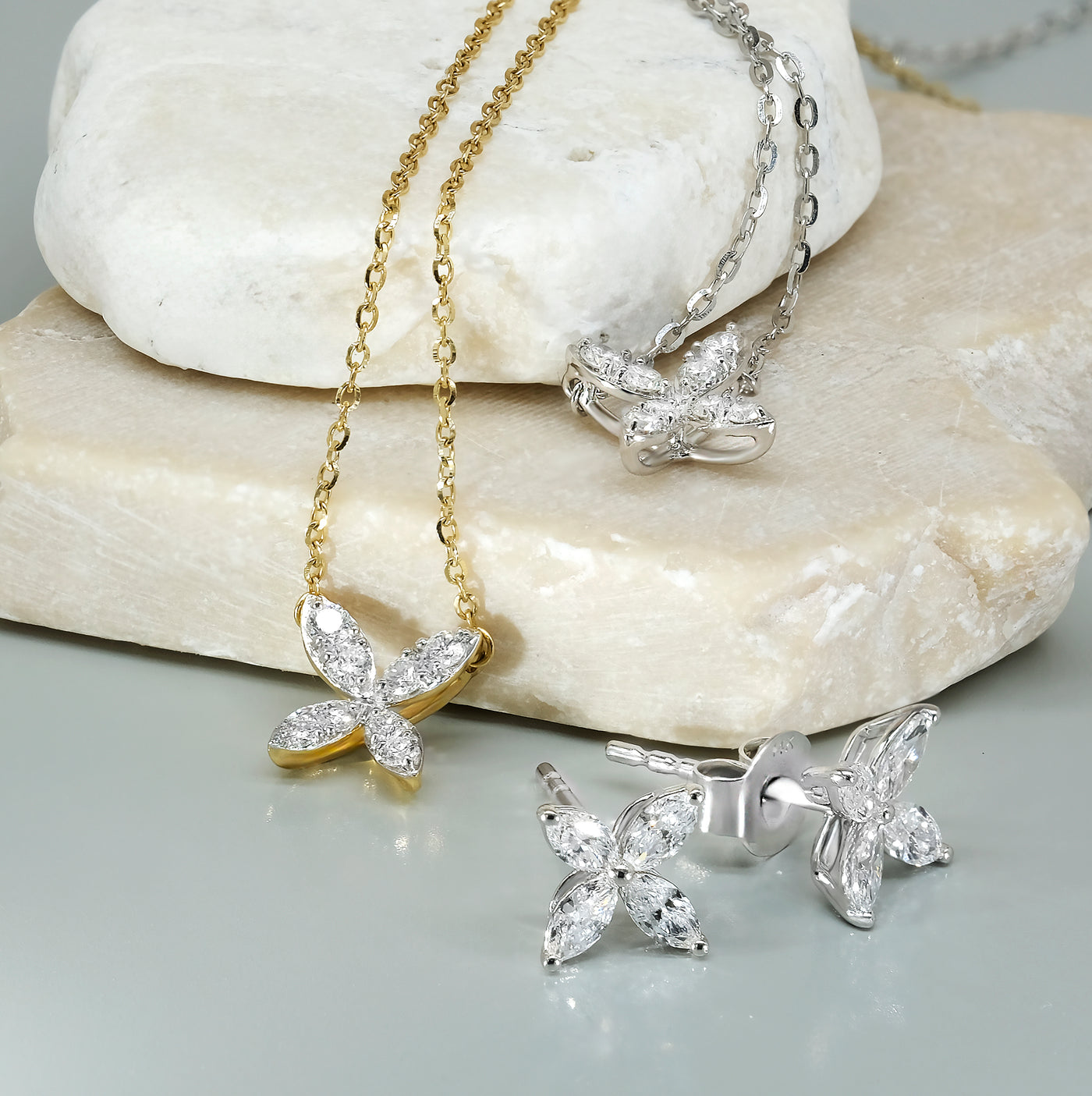 18K Diamond Butterfly Necklace