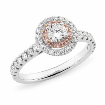 Pink Caviar Diamond Ring
