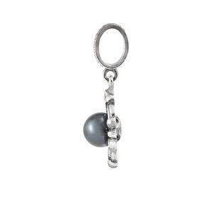 Sterling Silver Victorian Style Black Pearl Pendant