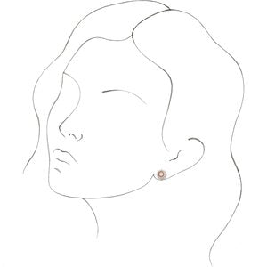 14K Rose Cultured White Akoya Pearl, Natural White Opal & 1/6 CTW Natural Diamond Earrings