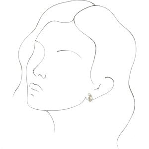 14K Yellow Cultured White Akoya Pearls & 1/2 CTW Natural Diamond Earrings