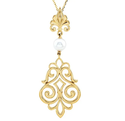 Sterling Silver Cultured White Akoya Pearl Pendant