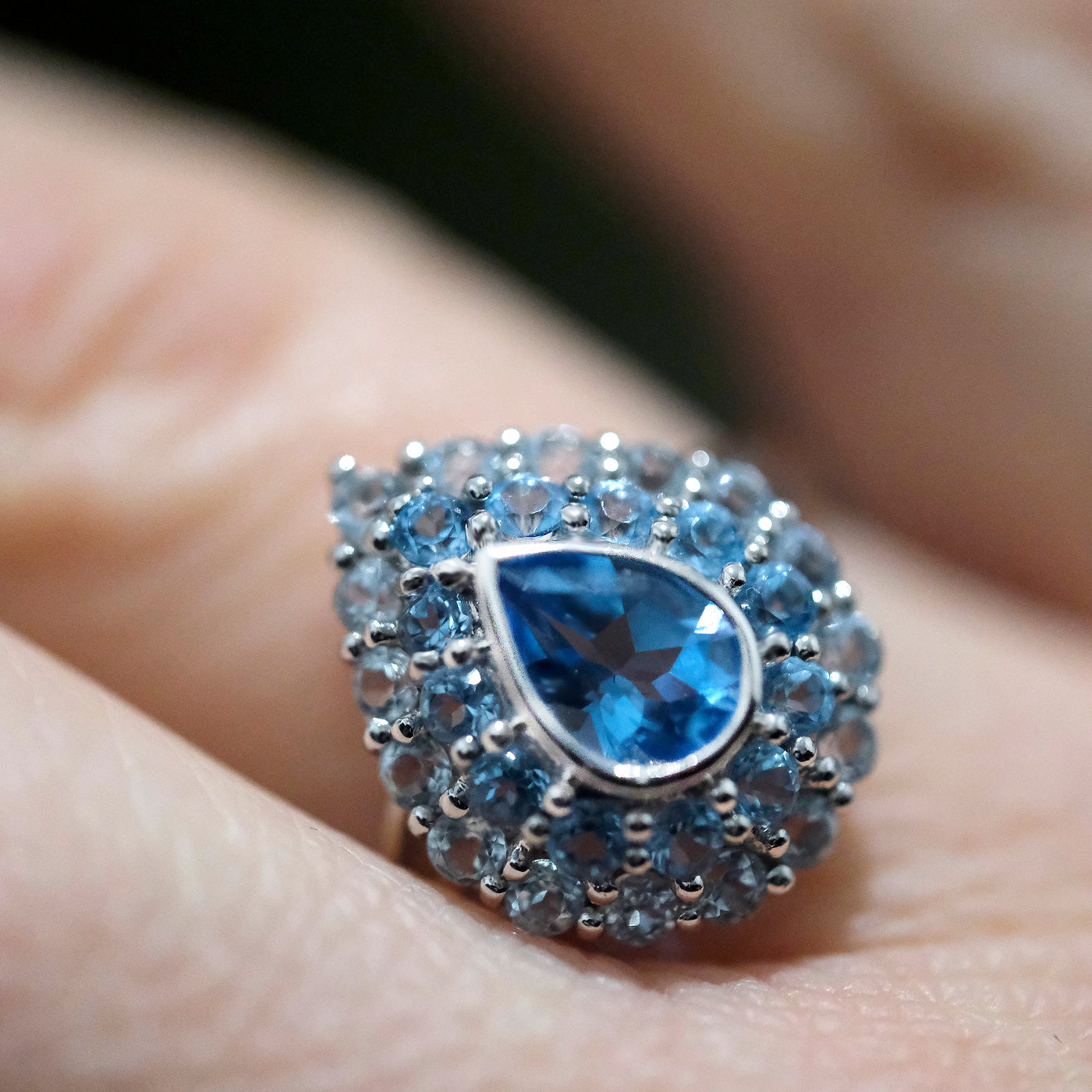 Shade of Blue Topaz Ring