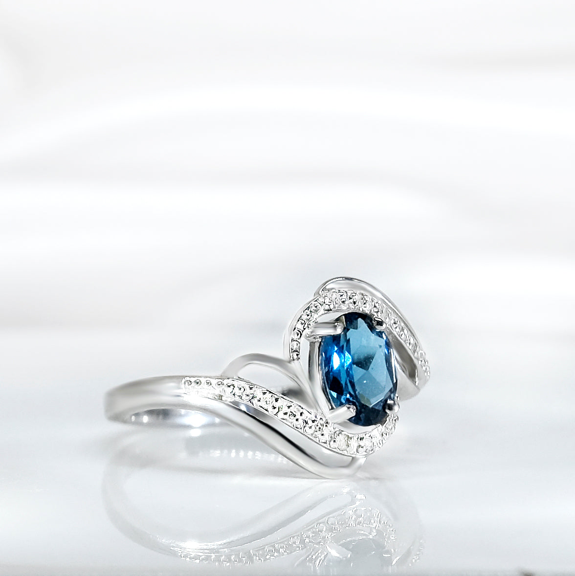 London Blue Topaz Diamond Ring
