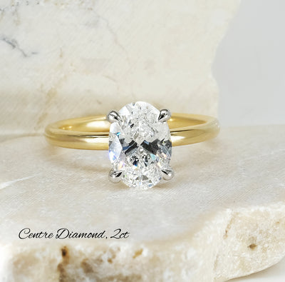 Oval Lab Grown Diamond Solitaire Engagement Ring - Stanton