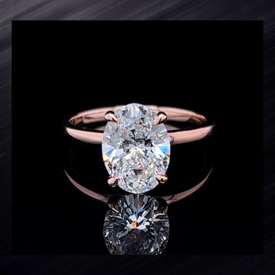 Oval Lab Grown Diamond Solitaire Engagement Ring - Venice