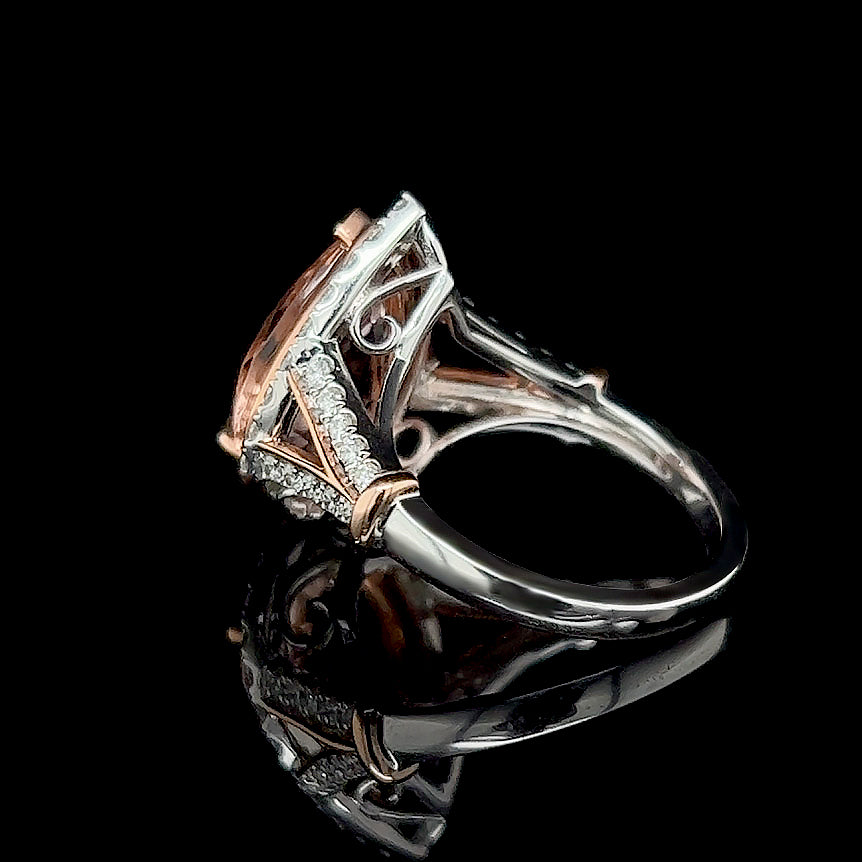 Rose Gold Morganite & Diamond Ring