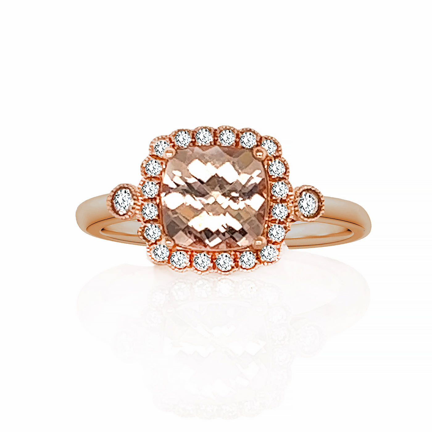 Rose Gold Morganite & Diamond Ring