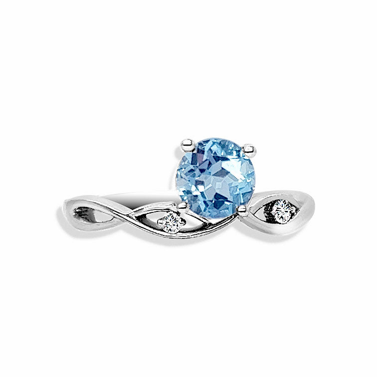 Aquamarine and diamond on sale rings