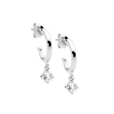 ELLANI Sterling Silver Drop Earrings with Cubic Zirconia