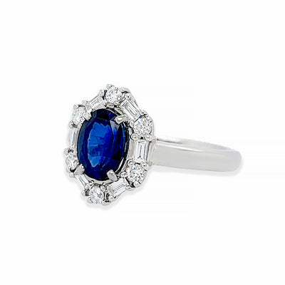 Platinum 950 Sapphire & Diamond Ring