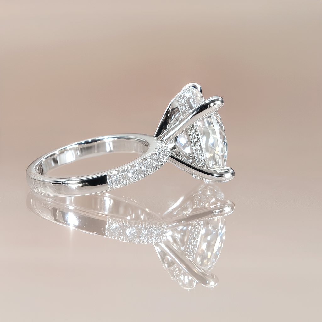 The Modera Ring - Oval with Hidden Halo - Lab Grown Diamond