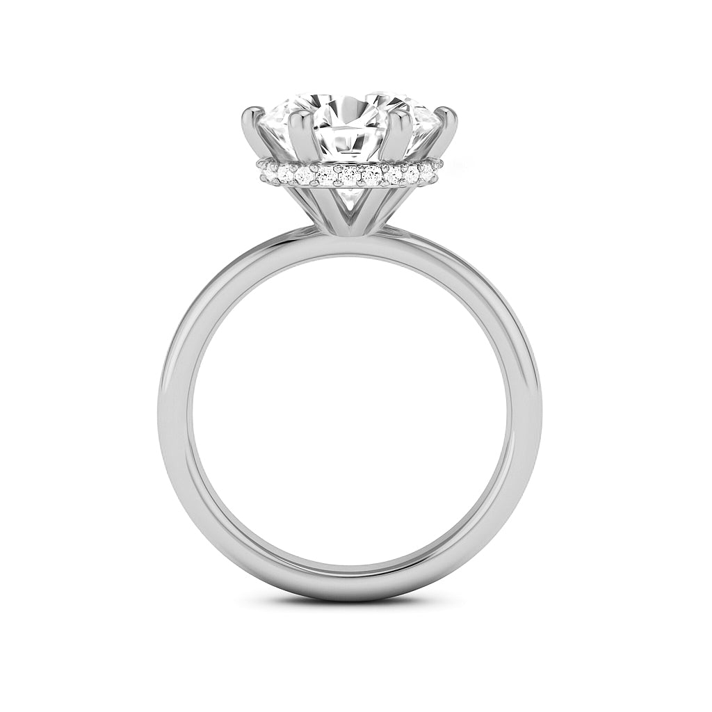 The Phoebe Ring - Hidden Halo 6-Claw Round Solitaire - Lab Grown Diamond
