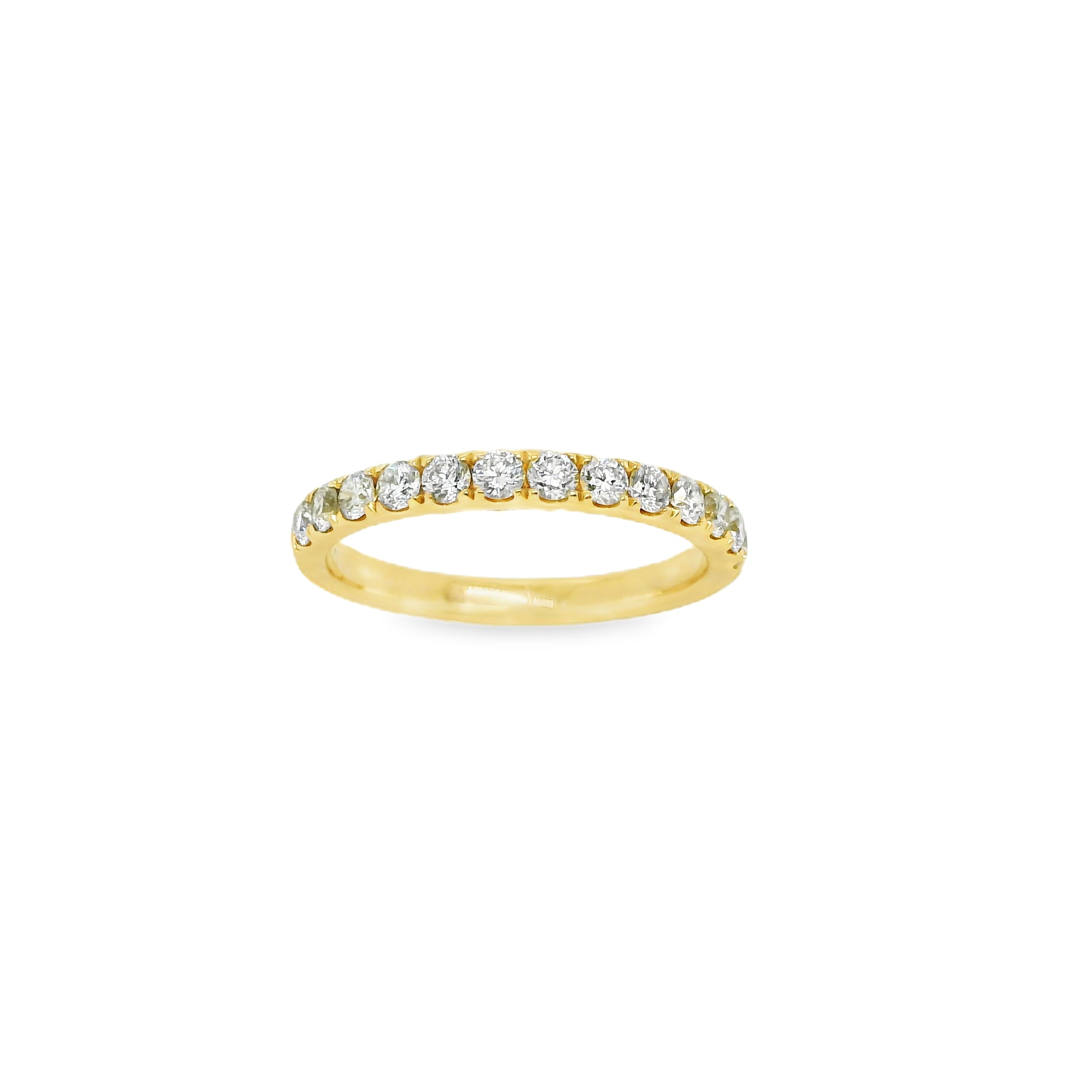 Monaco split-claw round diamond wedding band