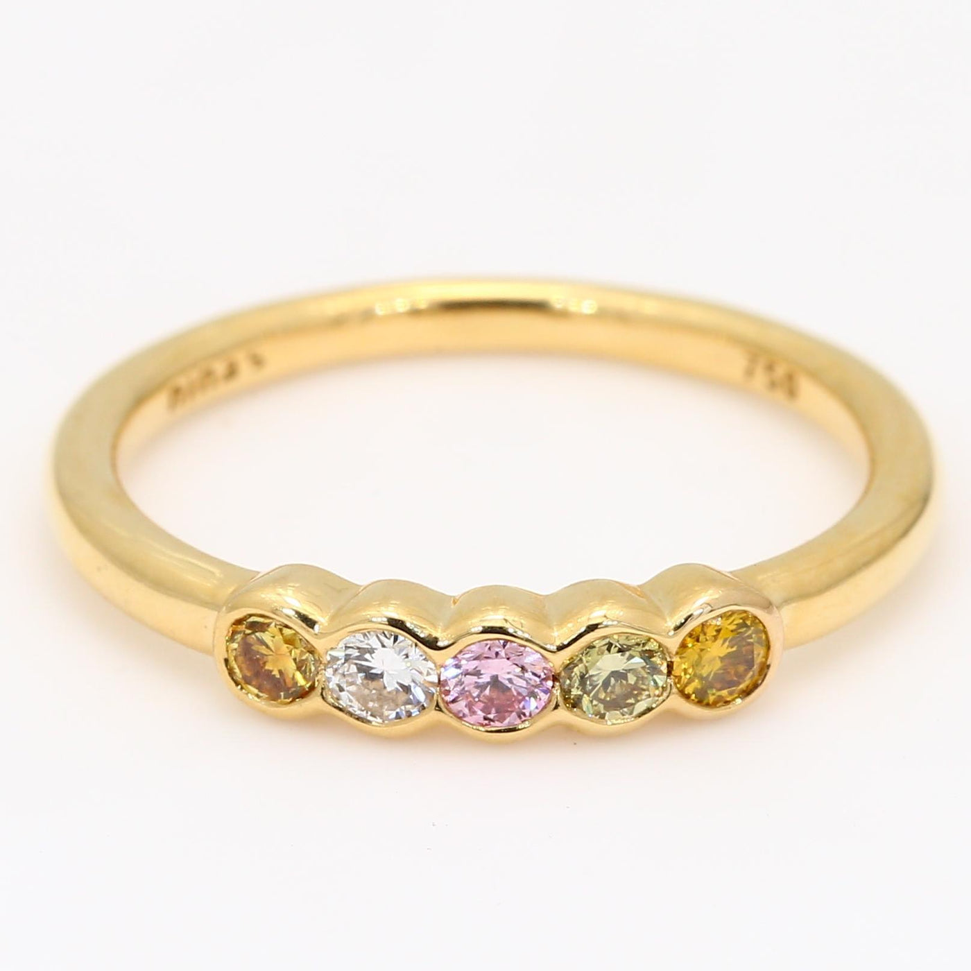 Rainbow diamond ring