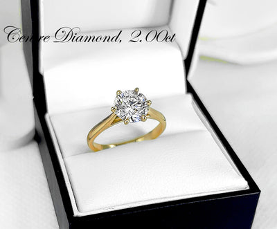 Cathedral Solitaire  Lab Grown Diamond Engagement Ring 6 Claw