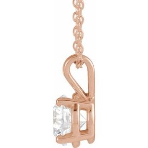 14K Yellow, Rose Gold  1 CT Lab-Grown Diamond Solitaire 40-45cm Necklace