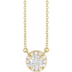 14K Yellow, White, Rose Gold  0.625 CTW Lab-Grown Diamond French-Set 40-45cm Necklace