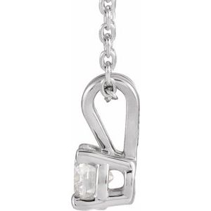 14K Yellow, White Gold 0.25CT Lab-Grown Diamond Solitaire 40-45cm Necklace