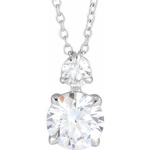 14K White 1 CTW Lab-Grown Diamond Claw-Prong 40-45cm Necklace