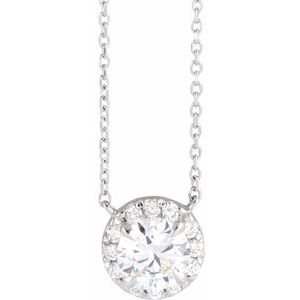 14K Rose, White Gold 1 CTW Lab-Grown Diamond French-Set 40-45cm Necklace