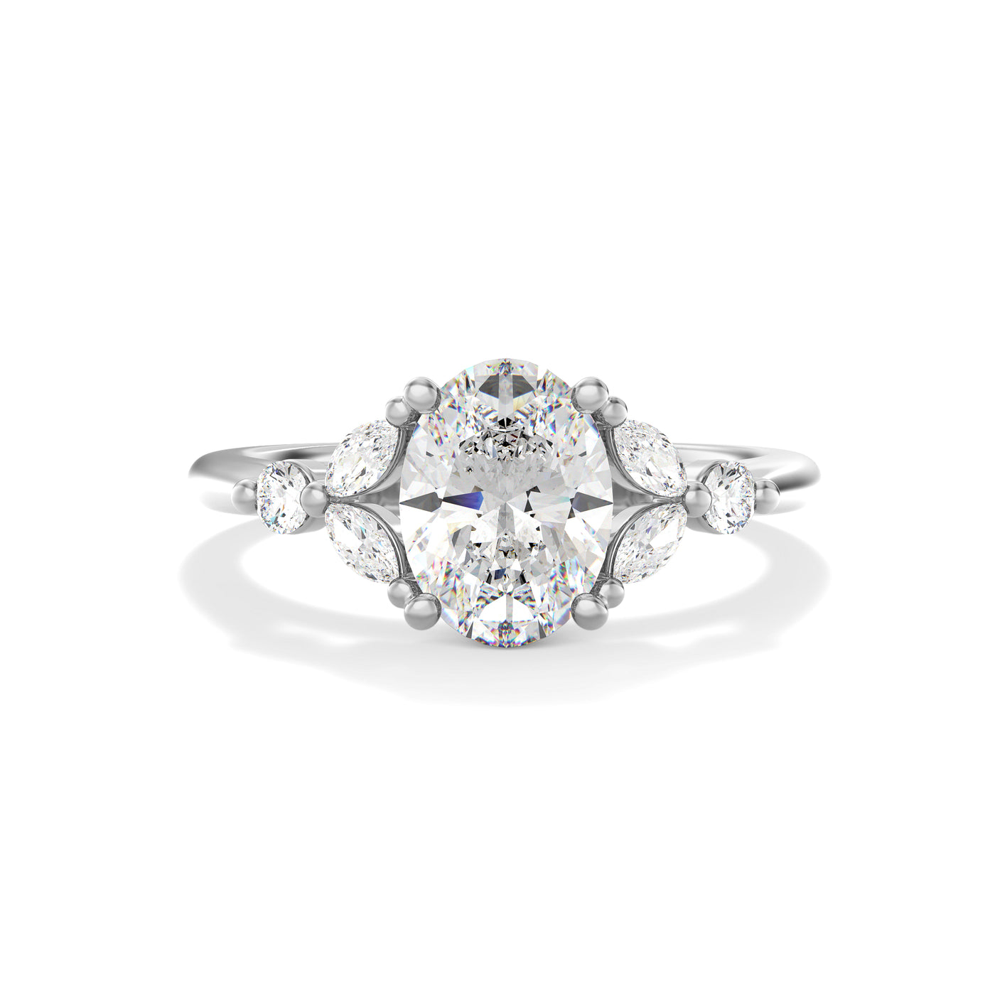 Oval Lab Grown Diamond Engagement Ring - Violett