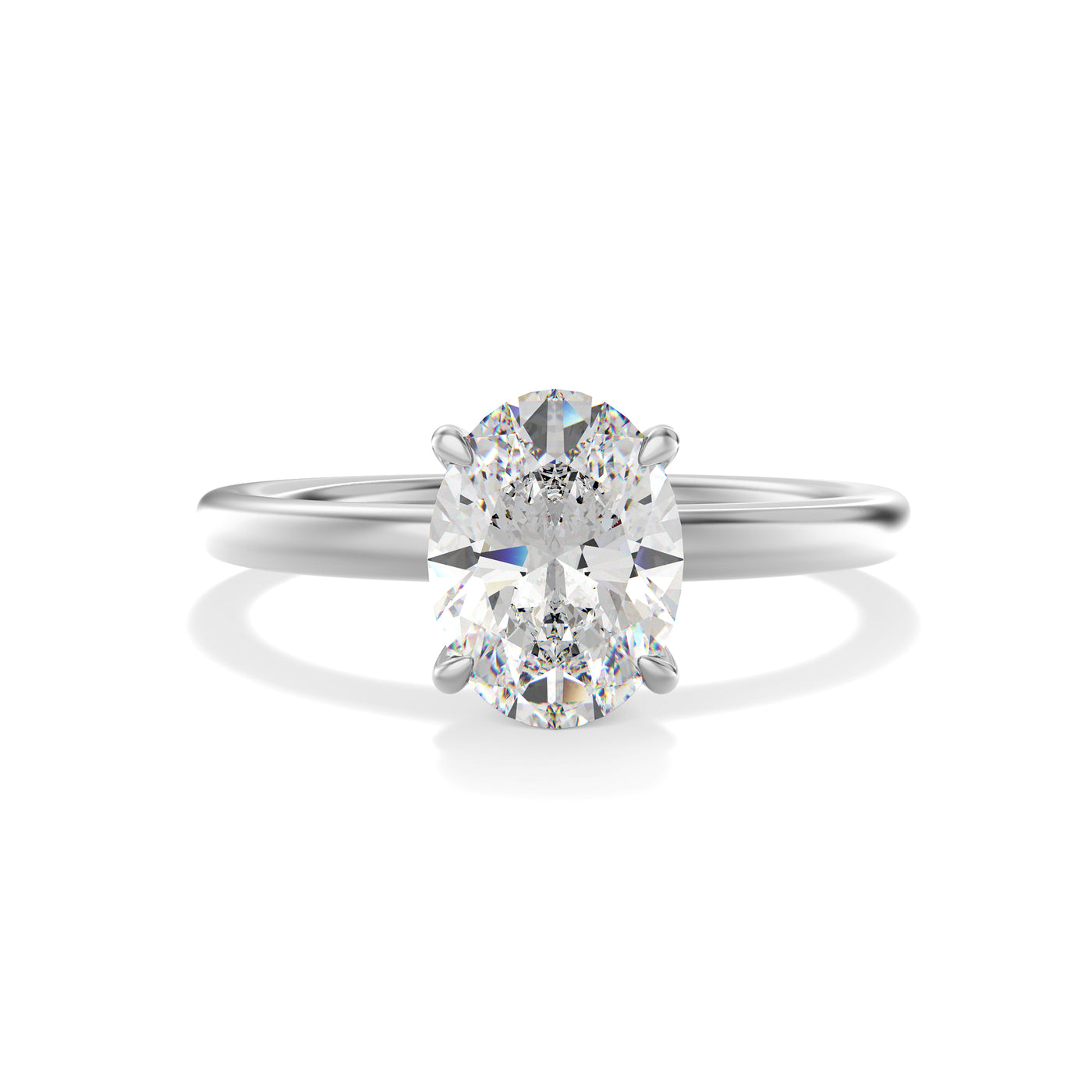 Oval Lab Grown Diamond Engagement Ring With Hidden Halo - Siena