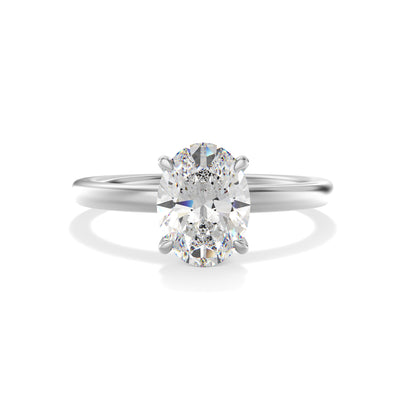 Oval Lab Grown Diamond Engagement Ring With Hidden Halo - Siena