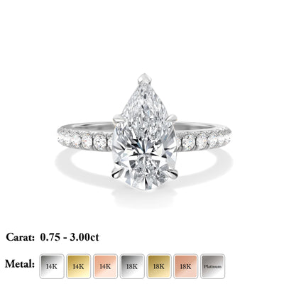 The Eliana Ring - Pear Lab Grown Diamond Pave Band