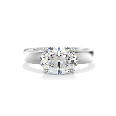 The London Ring - East West Set Oval Solitaire - Lab Grown Diamond