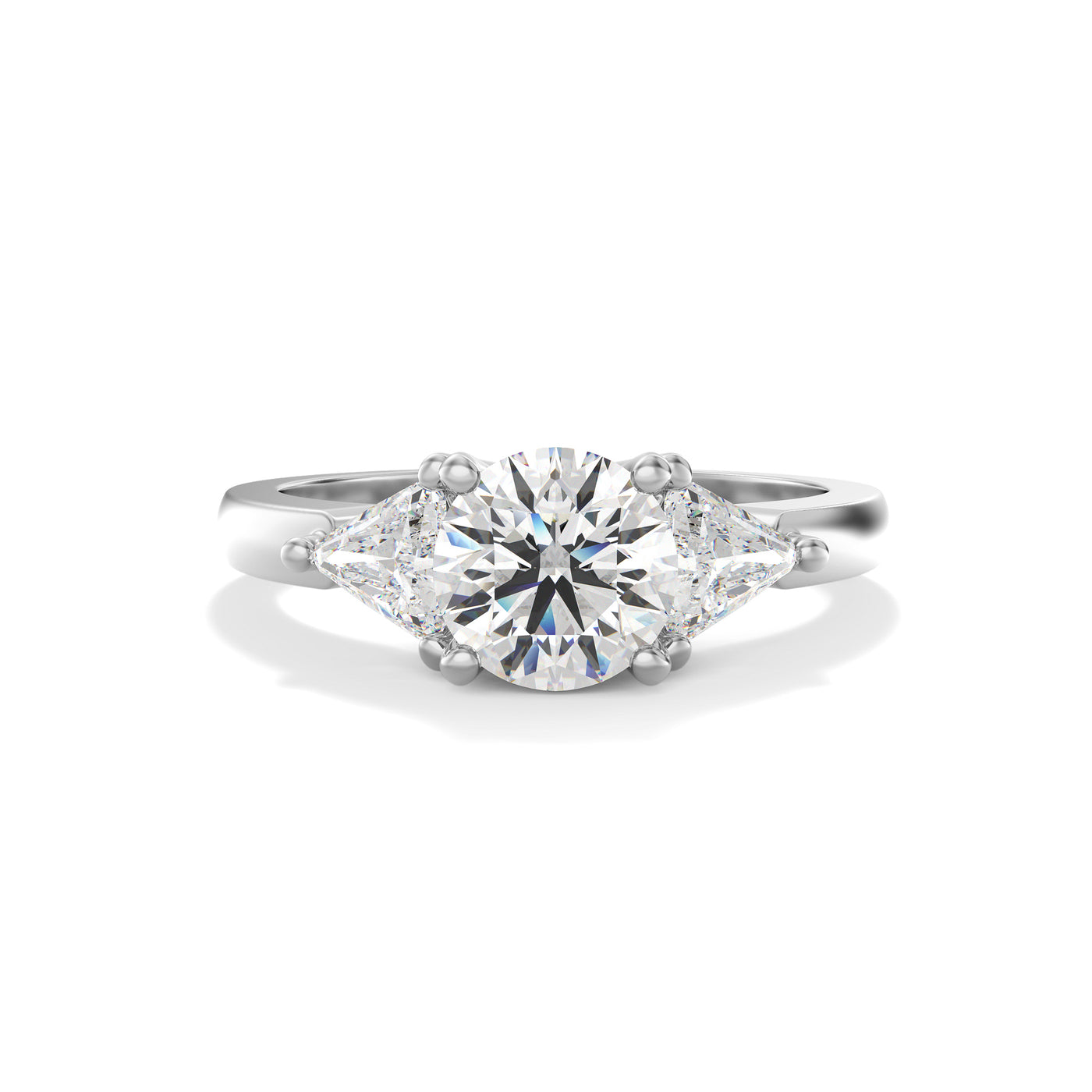 The Charlotte Ring - Lab Grown Diamond Trilogy Ring with Trillion Sides