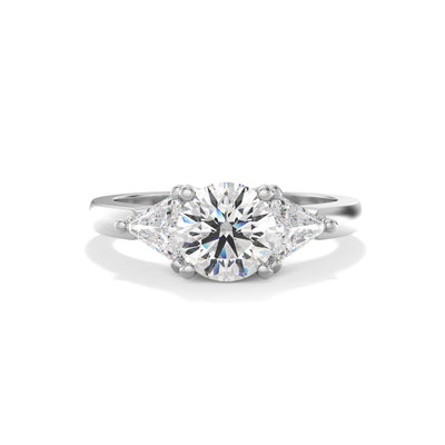 The Charlotte Ring - Lab Grown Diamond Trilogy Ring with Trillion Sides