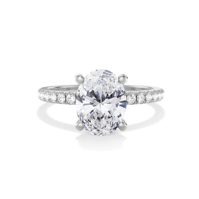 Oval Lab Grown Diamond Engagement Ring With Hidden Halo - Modera