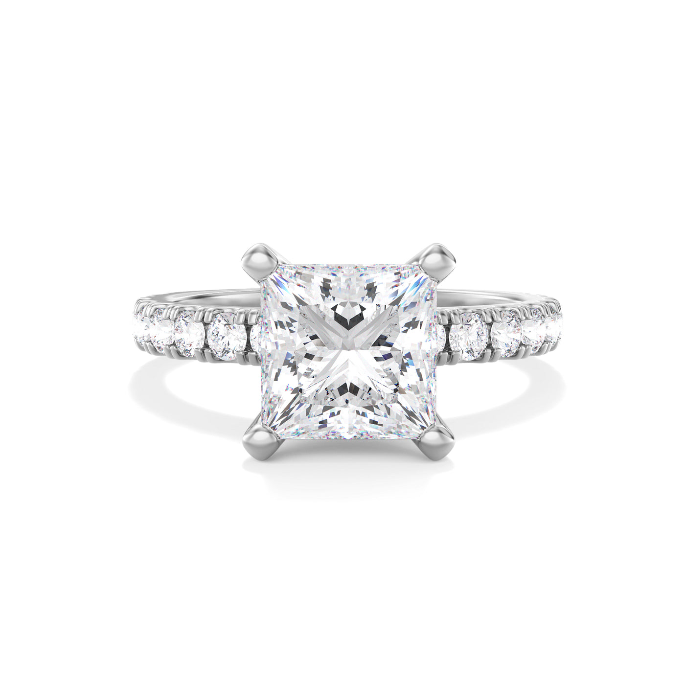 The Kimberley Ring - Lab Grown Diamond with Medium Pave Band