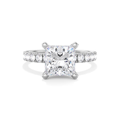 The Kimberley Ring - Lab Grown Diamond with Medium Pave Band