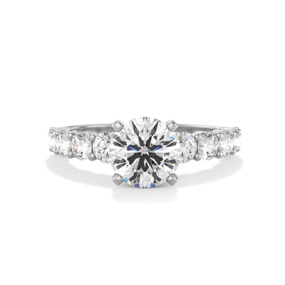 The Paris Ring - Lab Grown Diamond with Large Diamond Pave Band