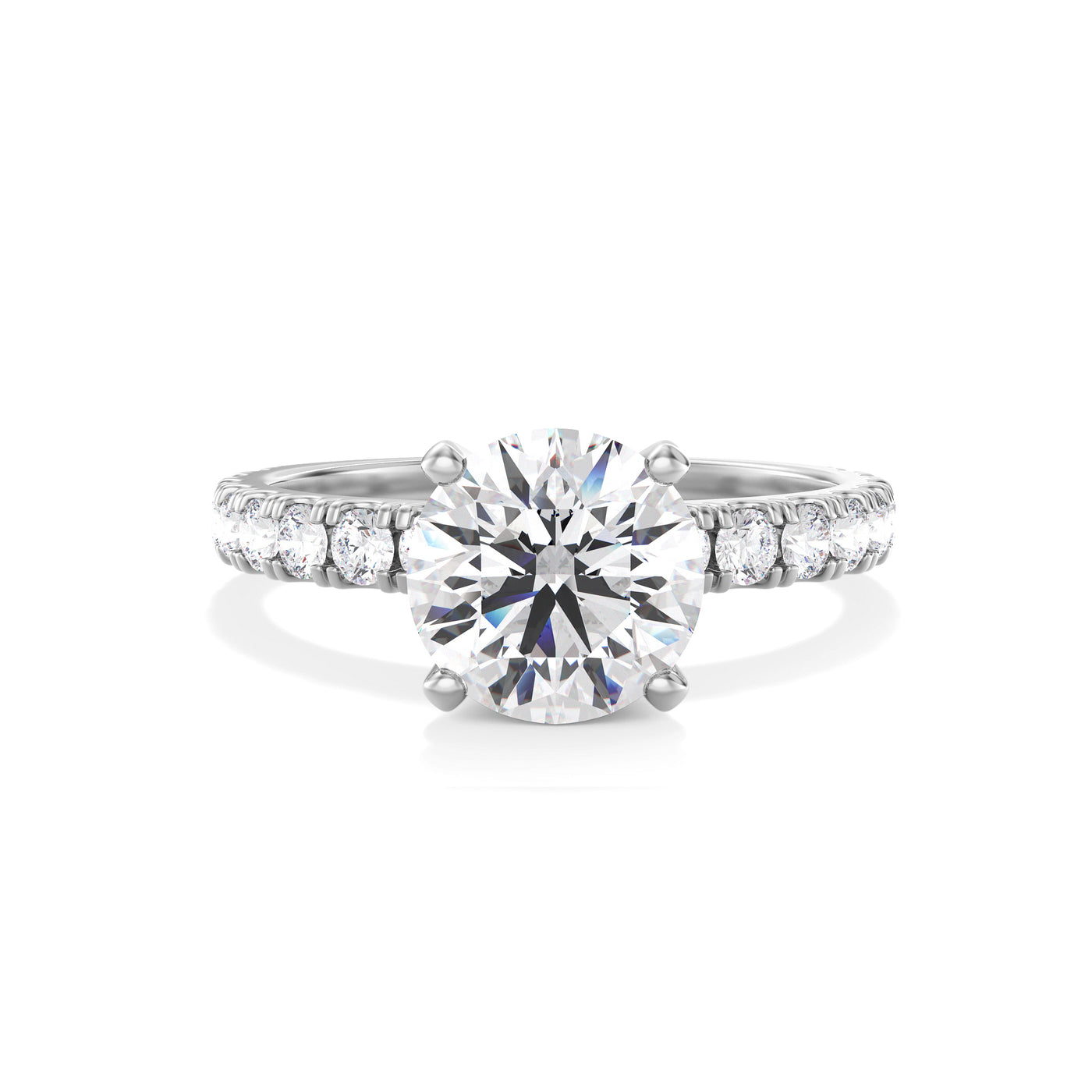 The Kimberley Ring - Lab Grown Diamond with Medium Pave Band