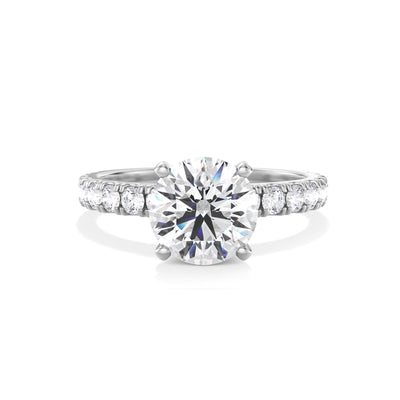 The Kimberley Ring - Lab Grown Diamond with Medium Pave Band