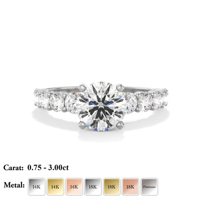 The Paris Ring - Lab Grown Diamond with Large Diamond Pave Band
