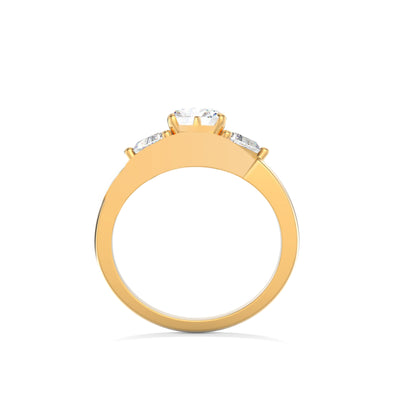 The Camila Ring - Three Stone Oval Diamond Ring with a twisted band