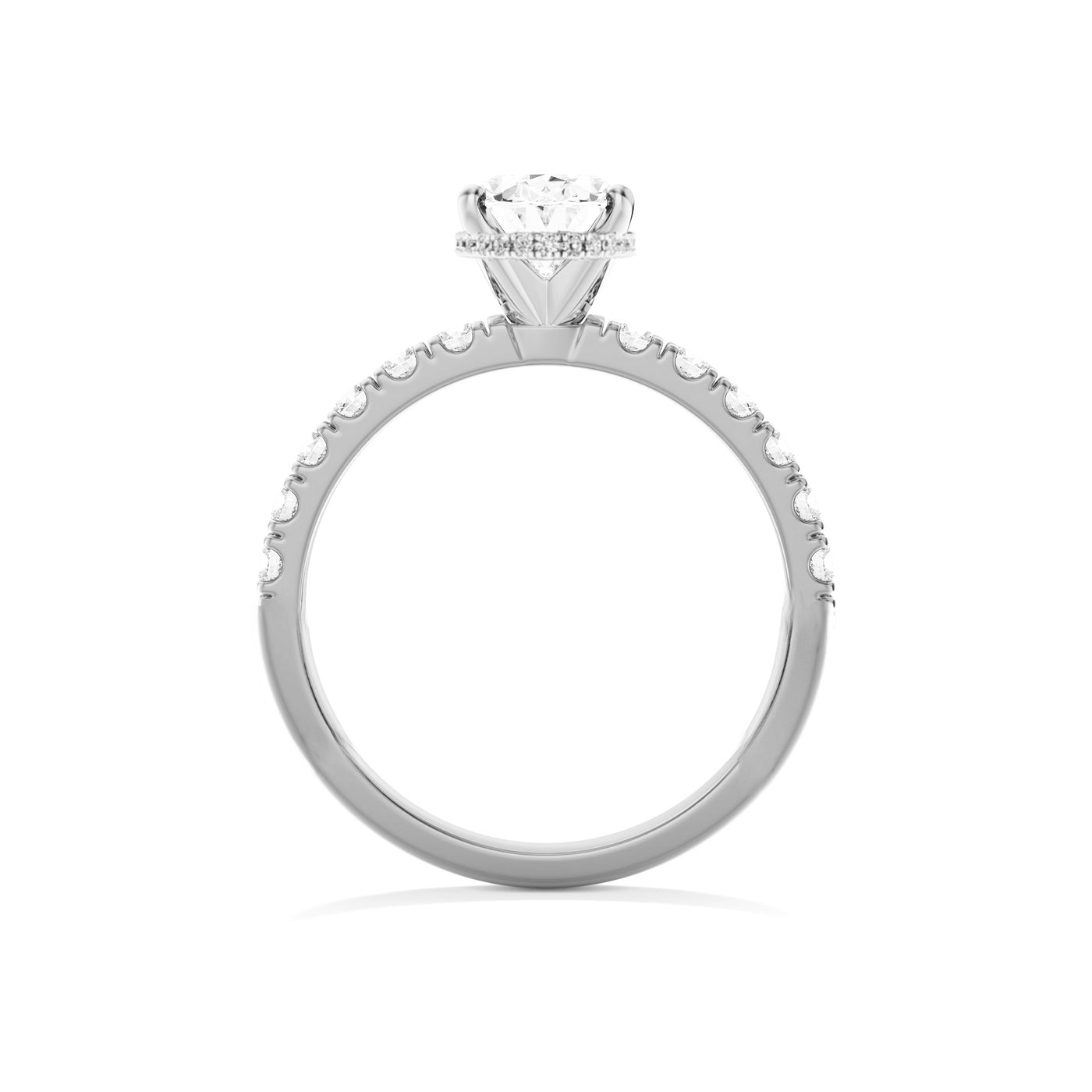 Oval Lab Grown Diamond Engagement Ring With Hidden Halo - Madelyn