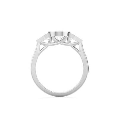 Oval Lab Grown Diamond Three Stone Ring - Stella