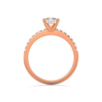 The Ava Ring – Radiant Lab Grown Diamond Engagement Ring With Hidden Halo