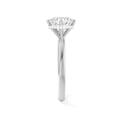 The Phoebe Ring - Hidden Halo 6-Claw Round Solitaire - Lab Grown Diamond