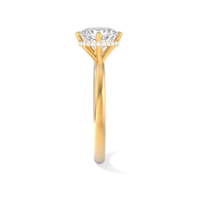The Phoebe Ring - Hidden Halo 6-Claw Round Solitaire - Lab Grown Diamond