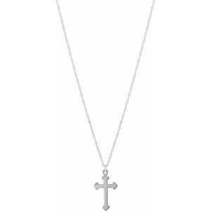 Sterling Silver Cross 18" Necklace