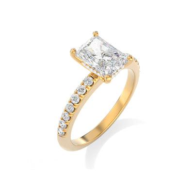 The Ava Ring – Radiant Lab Grown Diamond With Hidden Halo